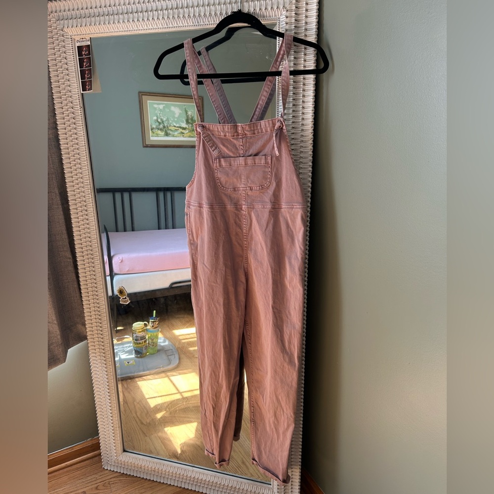 Anthropologie Pilcro Everyday Relaxed Overalls Small NWOT XS Mauve Pink Romper